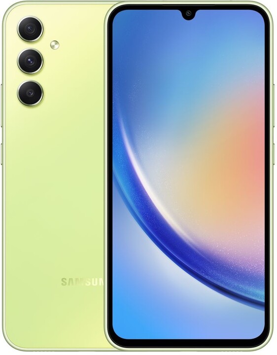 Celular Samsung Galaxy A34 5G, 6.6", 6GB RAM, 128GB, e gjelber e hapur