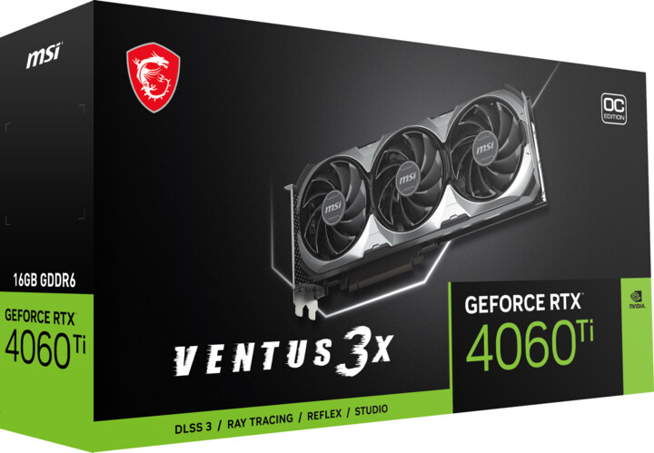 Kartelë grafike MSI GeForce RTX 4060 Ti VENTUS 3X 16G OC, 16GB GDDR6