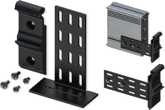 Set montimi Teltonika Din Rail Kit, për shina DIN, metalik, i zi