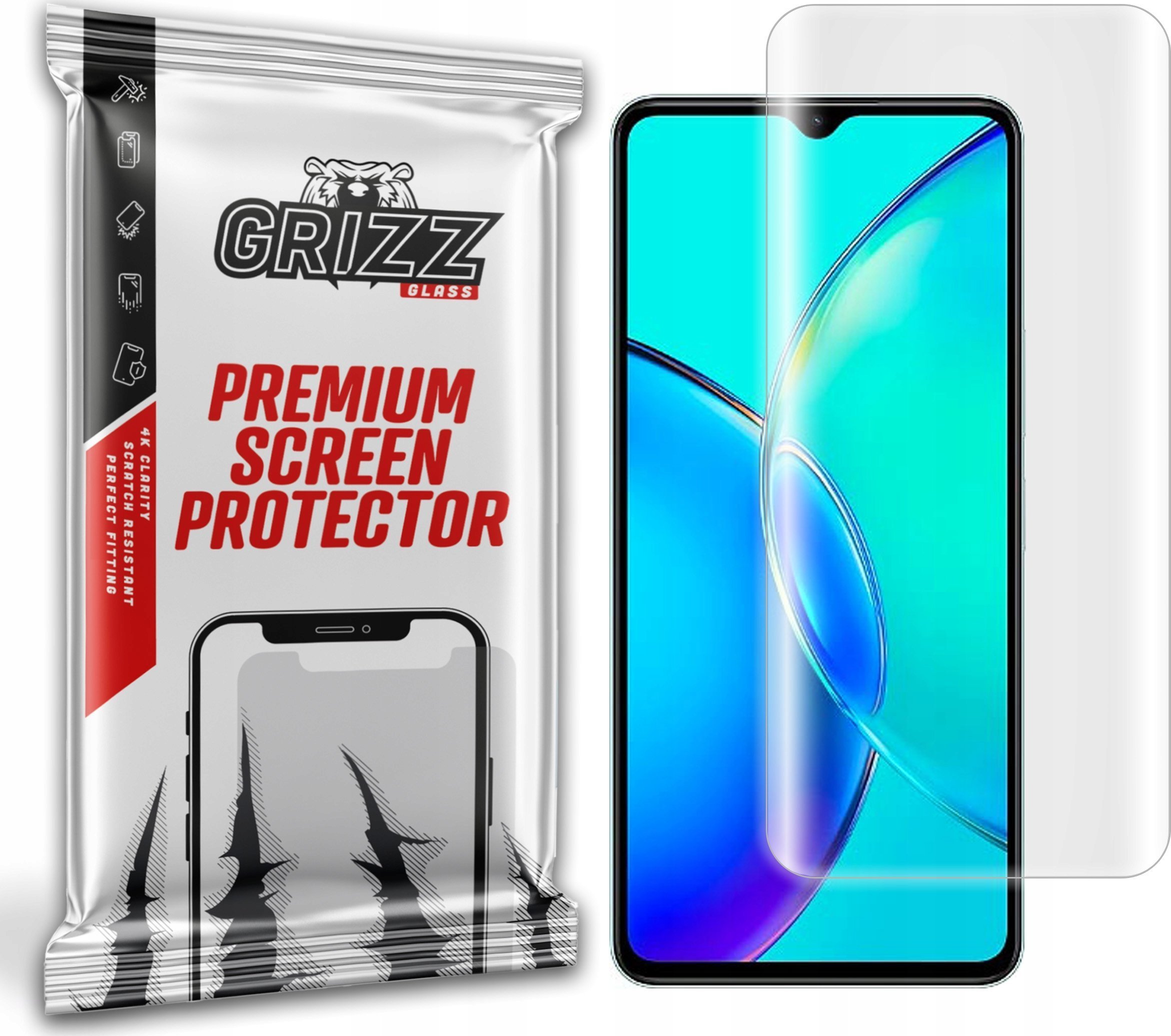 Mbrojtëse ekrani GrizzGlass Hydrogel Film, për Vivo Y35+, transparente