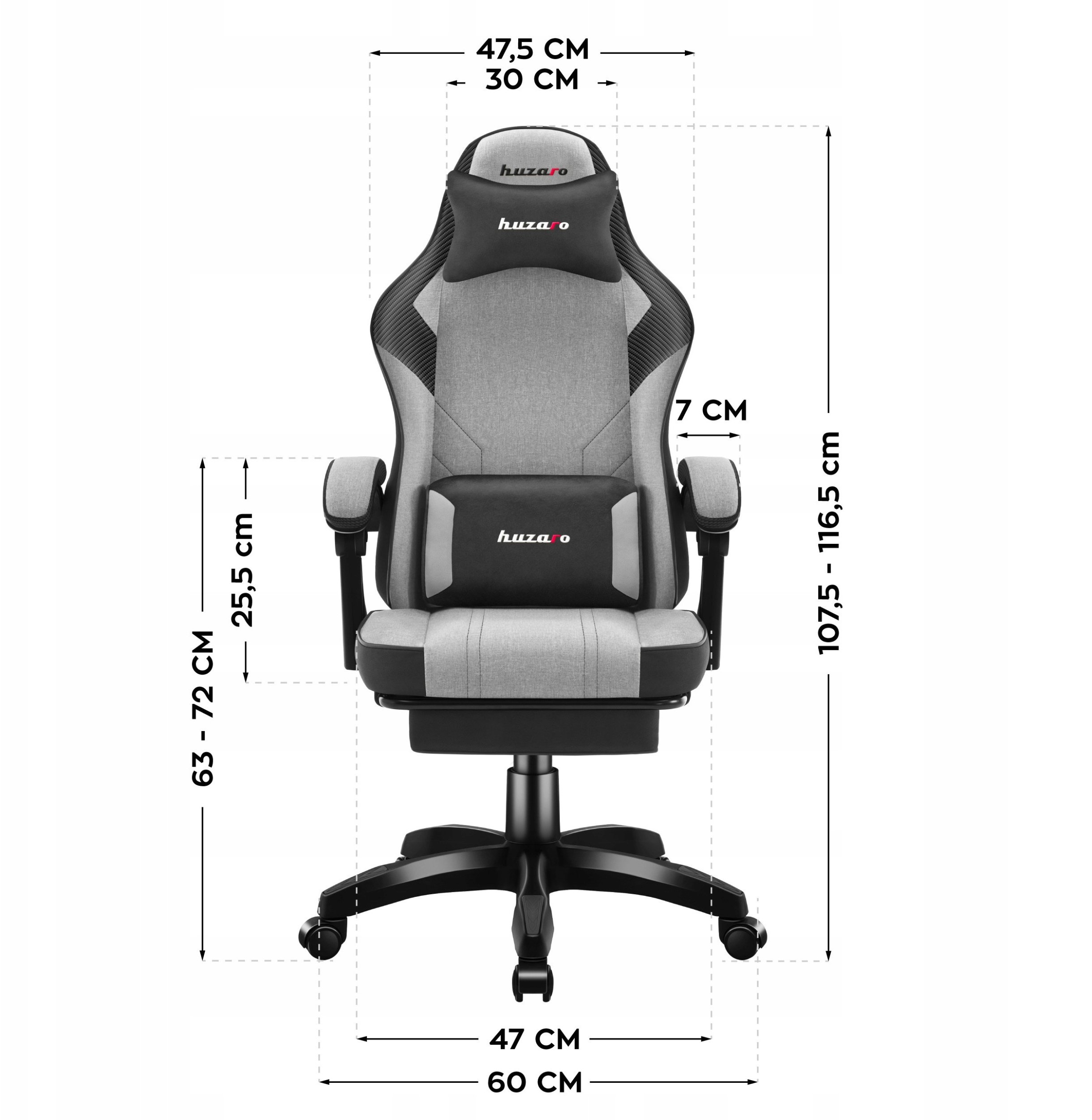 Karrige gaming Force 3.7, ergonomike, me jastëkë, gri blu e bardhë