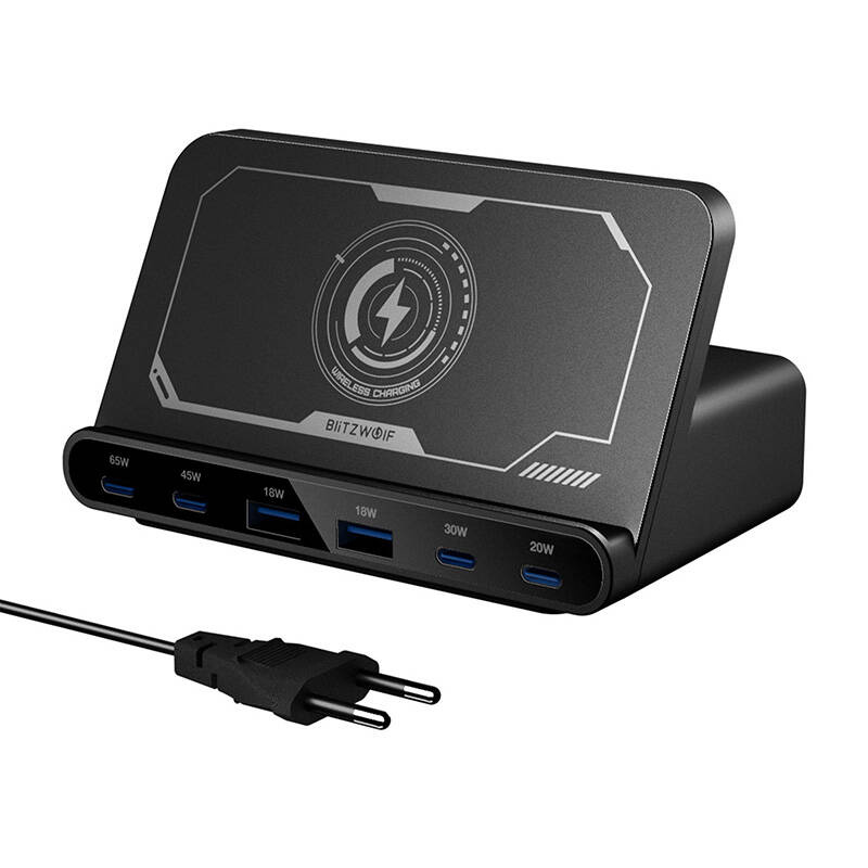 Karikues wireless BlitzWolf BW-S27, 7 në 1, QC4+ PD3.0, i zi, set 2 copë