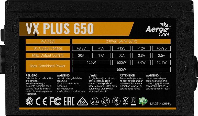 Burim energjie Aerocool PGS VX Plus AEROVX-650PLUS ATX, 650W 4