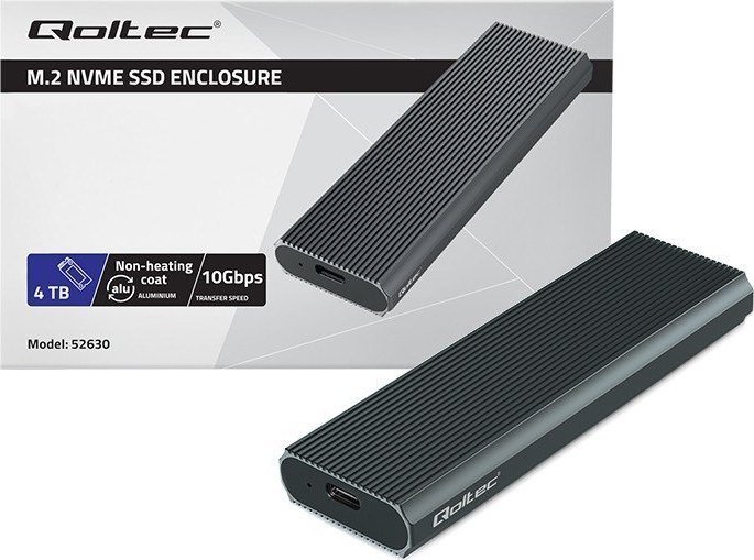 Kuti eksternale për SSD M.2 NVMe, USB 3.1 10Gb/s, deri 4TB, grafit