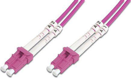 Kabllo Digitus PatchCord Fibër optike (DK-2533-05-4), multimode, OM 4, LC/LC, 5m, rozë