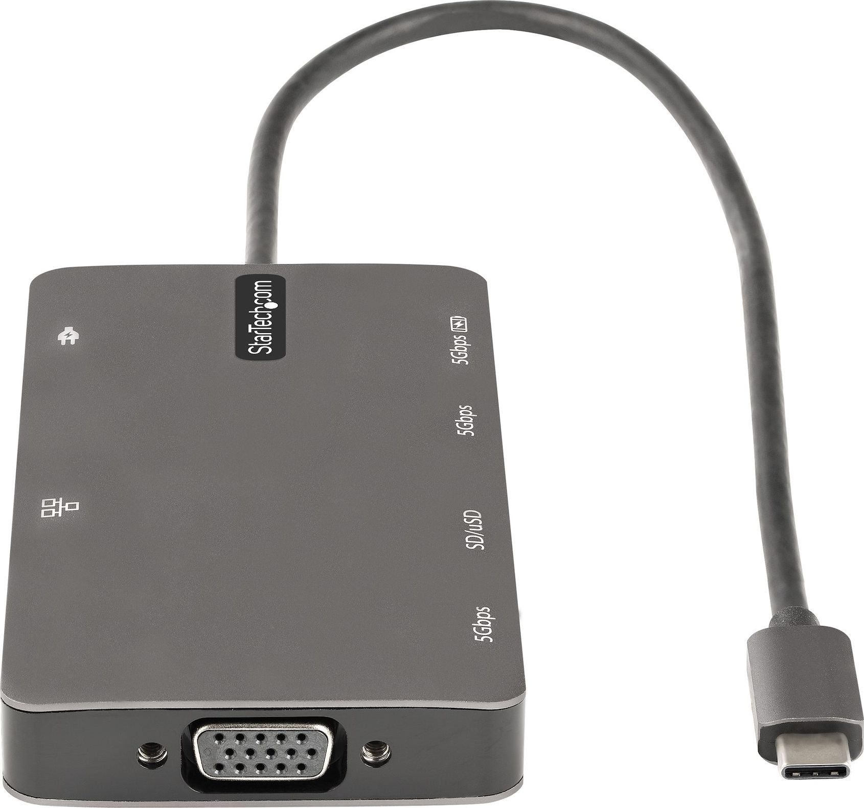 Adapter multiport USB C StarTech, HDMI 4K, VGA, 100W Power Delivery, gri