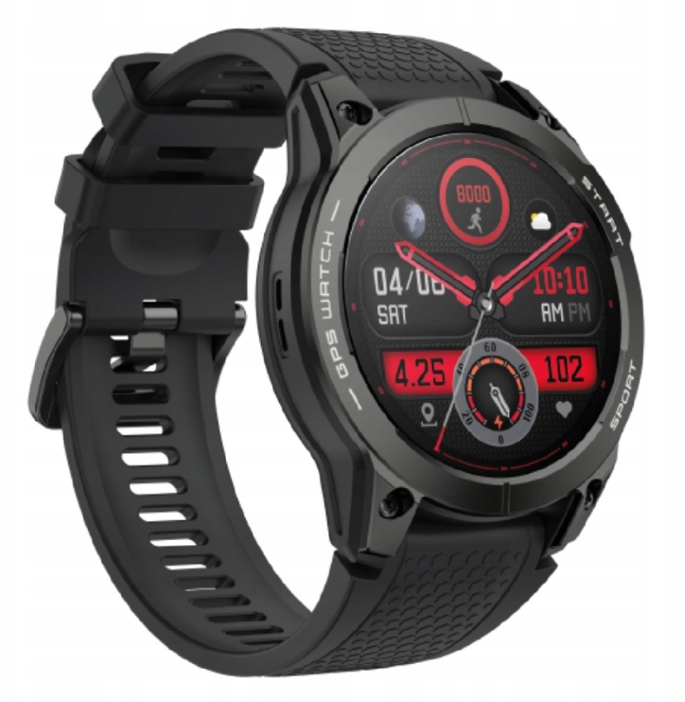 Ora inteligjente AIWA SW-A2000, 1.43" AMOLED, GPS BT, IP68, e zezë