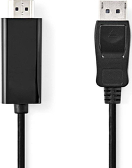 Kabllo Nedis DisplayPort në HDMI CCGL37100BK20, 2m, Full HD, i zi