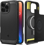 Mbulesë telefoni Spigen Rugged Armor MagFit, për iPhone 16 Pro, MagSafe, e zezë matte