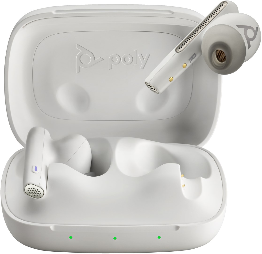 Kufje Poly Voyager Free 60+ UC/Teams, USB-A, Bluetooth, të bardha