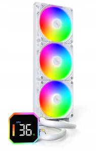Ftohës uji CPU Montech HyperFlow Digital 360, AIO 360mm, Intel AMD, i bardhë