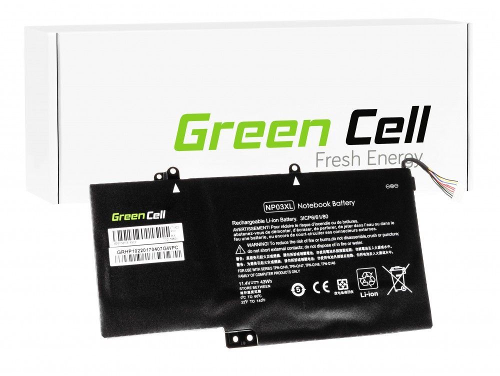 Батерија Green Cell за HP NP03XL Envy x360 15-U Pavilion x360, 700 mAh, 11,4 V