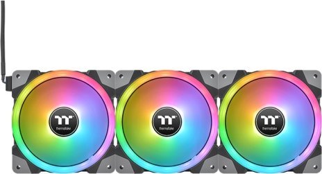 Ventilatorë PC Thermaltake SWAFAN EX12 RGB, 120mm, 3 copë, të zinj