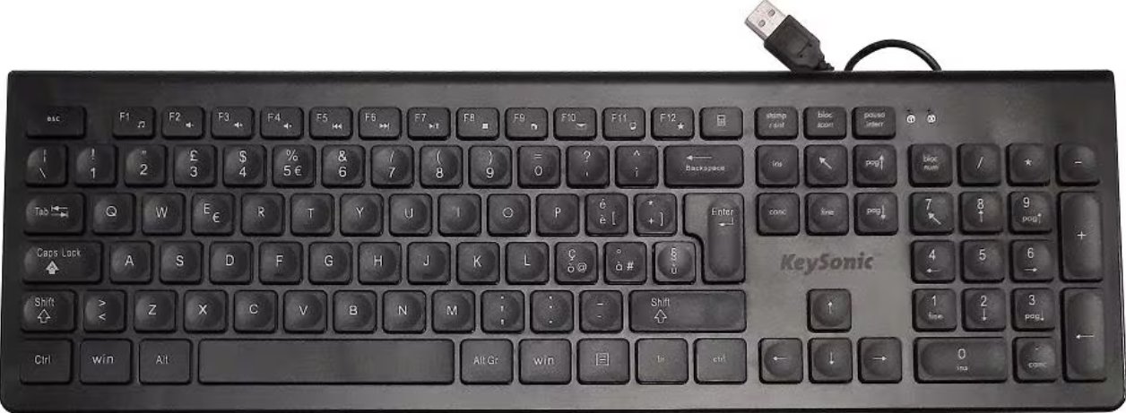 Tastierë KeySonic KSK-8006MU-B, me kabllo USB, layout italian, e zezë