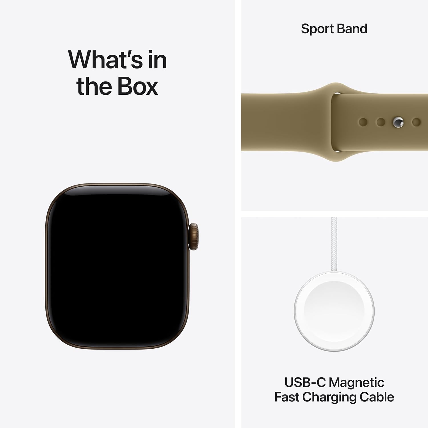 Apple Watch S12 GPS 42mm Dark Bronze Aluminium Case with Olive Sport Band, S/M