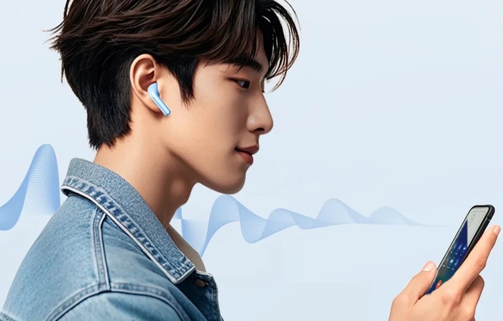 Kufje TWS QCY AilyBuds E10 QT35, Bluetooth 5.4, 27 orë bateri, blu