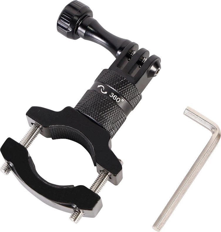 Mbajtëse timoni për biçikletë Hurtel, për kamera sportive GoPro, e zezë