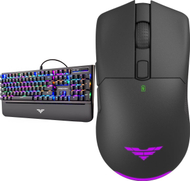 Set tastierë dhe maus PREYON Long Claw Brown + Owl Wireless, mekanik, RGB, i zi