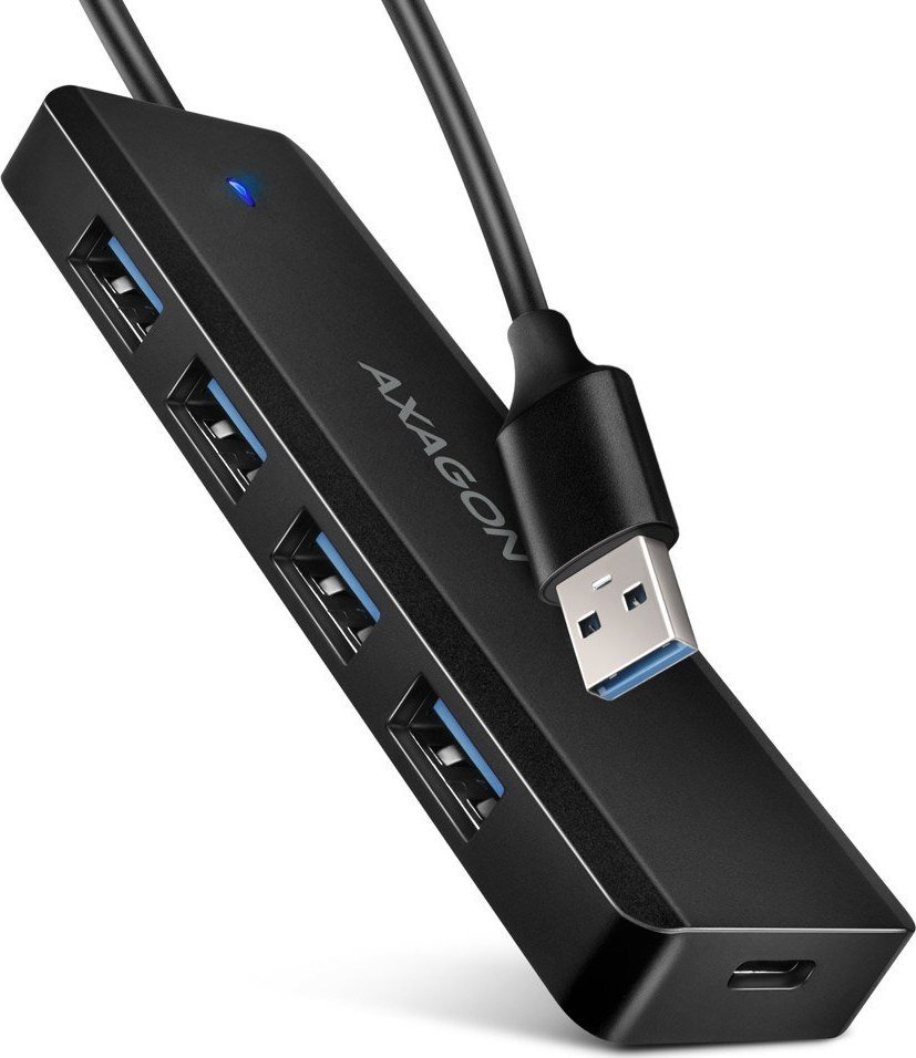 HUB USB Axagon HUE-C1A, 4 porta, USB 3.2 5Gbps, i zi