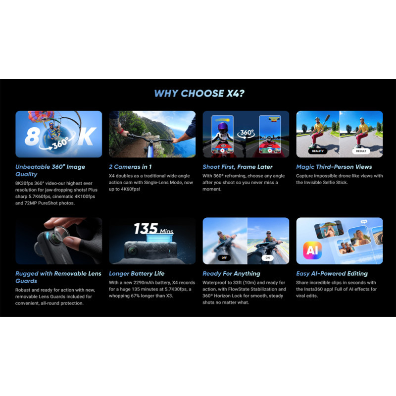 Insta360 X4 8K Motorcycle Bundle