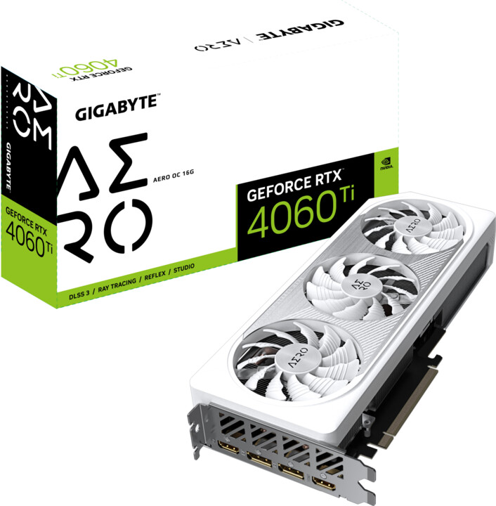 Kartelë grafike GIGABYTE GeForce RTX 4060 Ti AERO OC 16G, 16GB GDDR6