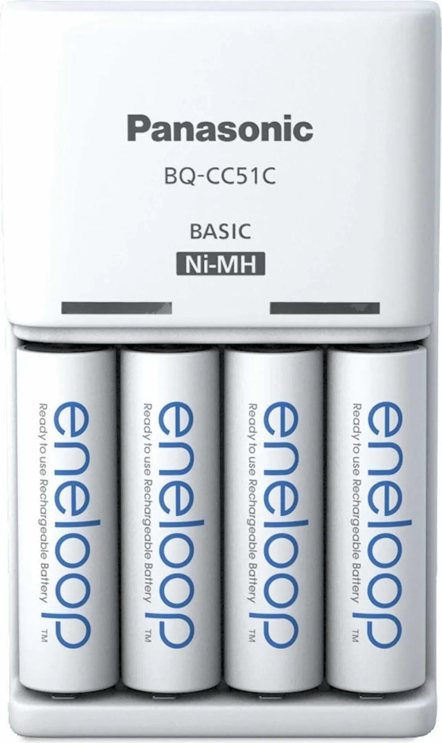 Karikues baterish Panasonic BQ-CC51, NiMH AA AAA, 2-4 slote, i bardhë