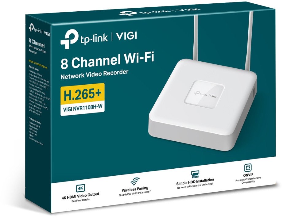 Regjistrues rrjeti TP-Link VIGI NVR1108H-W, 8 kanale, 4K, Wi-Fi