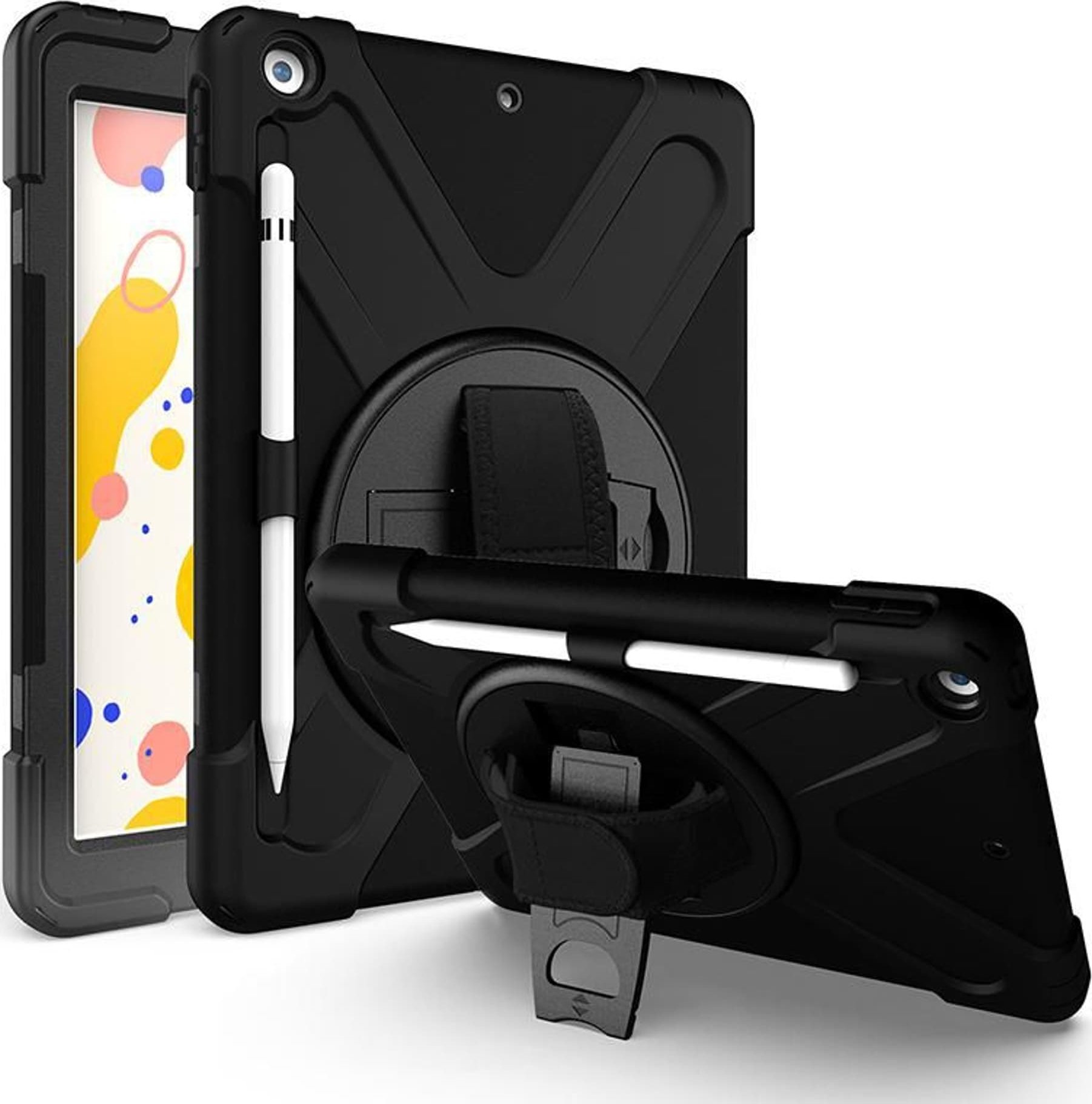 Mbulesë tablet eStuff Defender Case with Screen, për iPad 10.2 2019 2020 2021, me mbrojtje ekrani, e zezë
