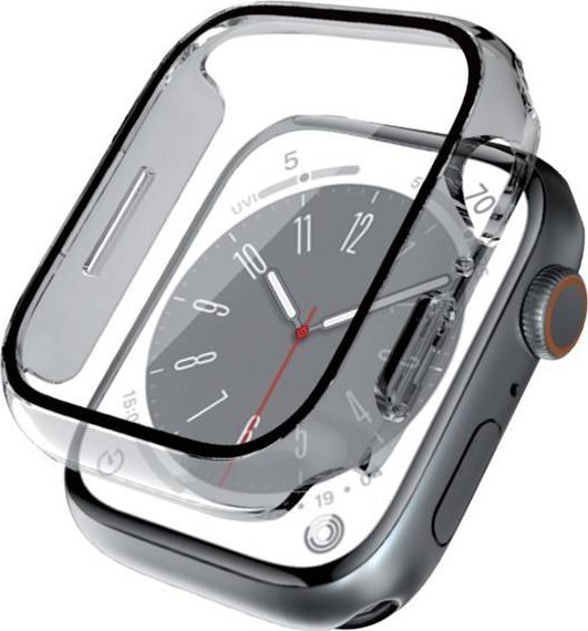 Mbështjellës ore Crong Hybrid Case për Apple Watch 40mm, me xham mbrojtës, transparent