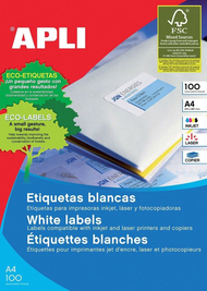 APLI Самолепливи Етикети A4, 199.6 x 289.1 mm, Заоблени Агли