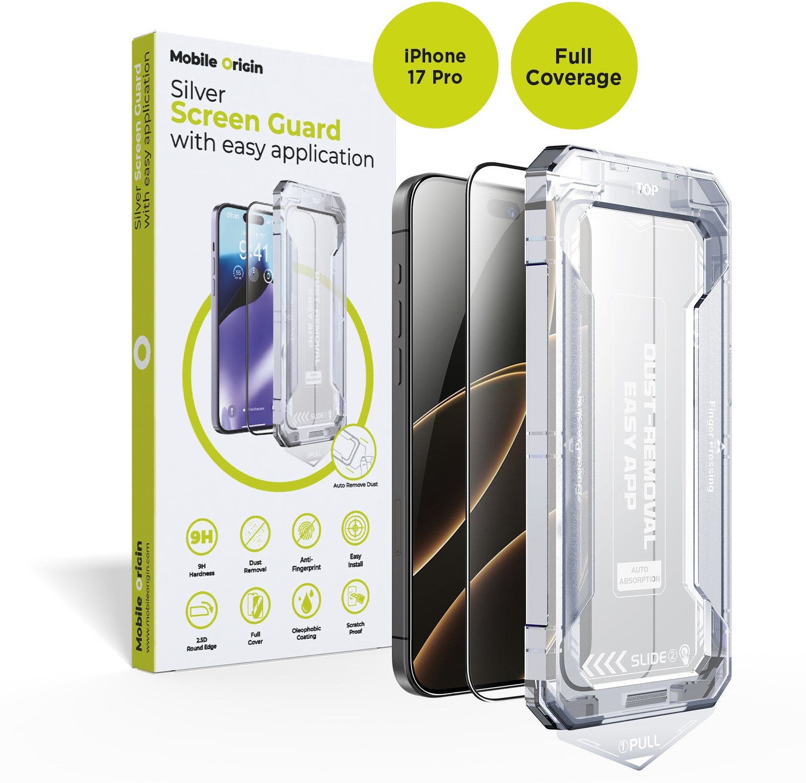 Mbrojtës ekrani Mobile Origin për iPhone 17 Pro, aplikim i lehtë, transparent