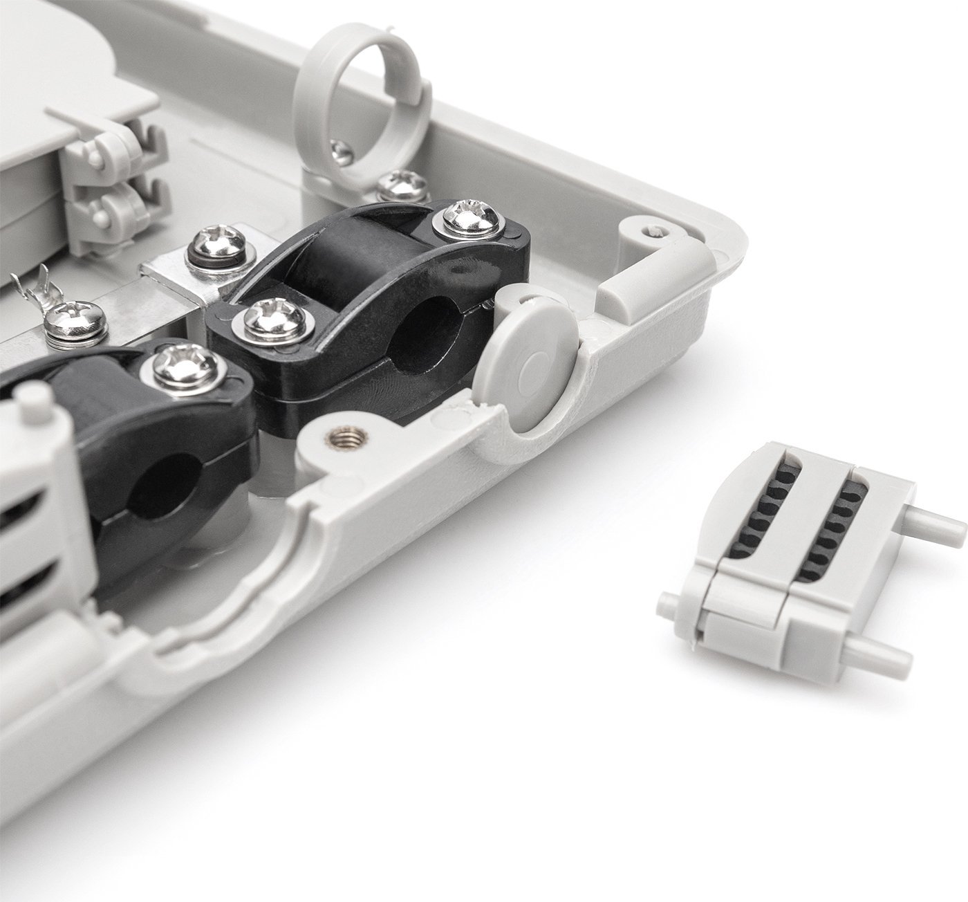 Kuti shpërndarëse fibër optike Digitus LWL-Distri-Box, 6x splicing, 8x SC Simplex ose 8x LC Duplex, gri