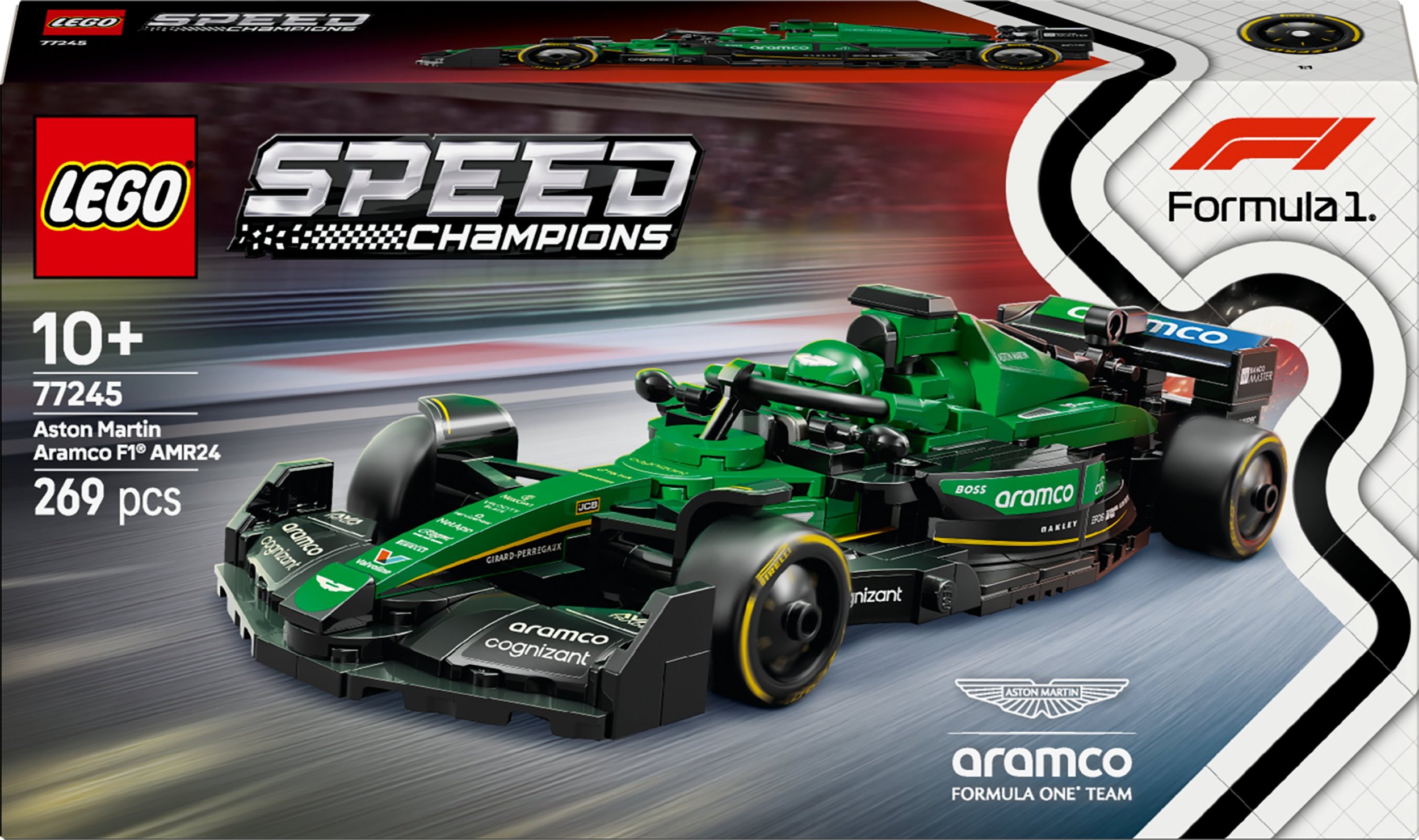 Set lodrash LEGO Aston Martin Aramco F1 AMR24 Race Car, model për ndërtim, për fëmijë 10+