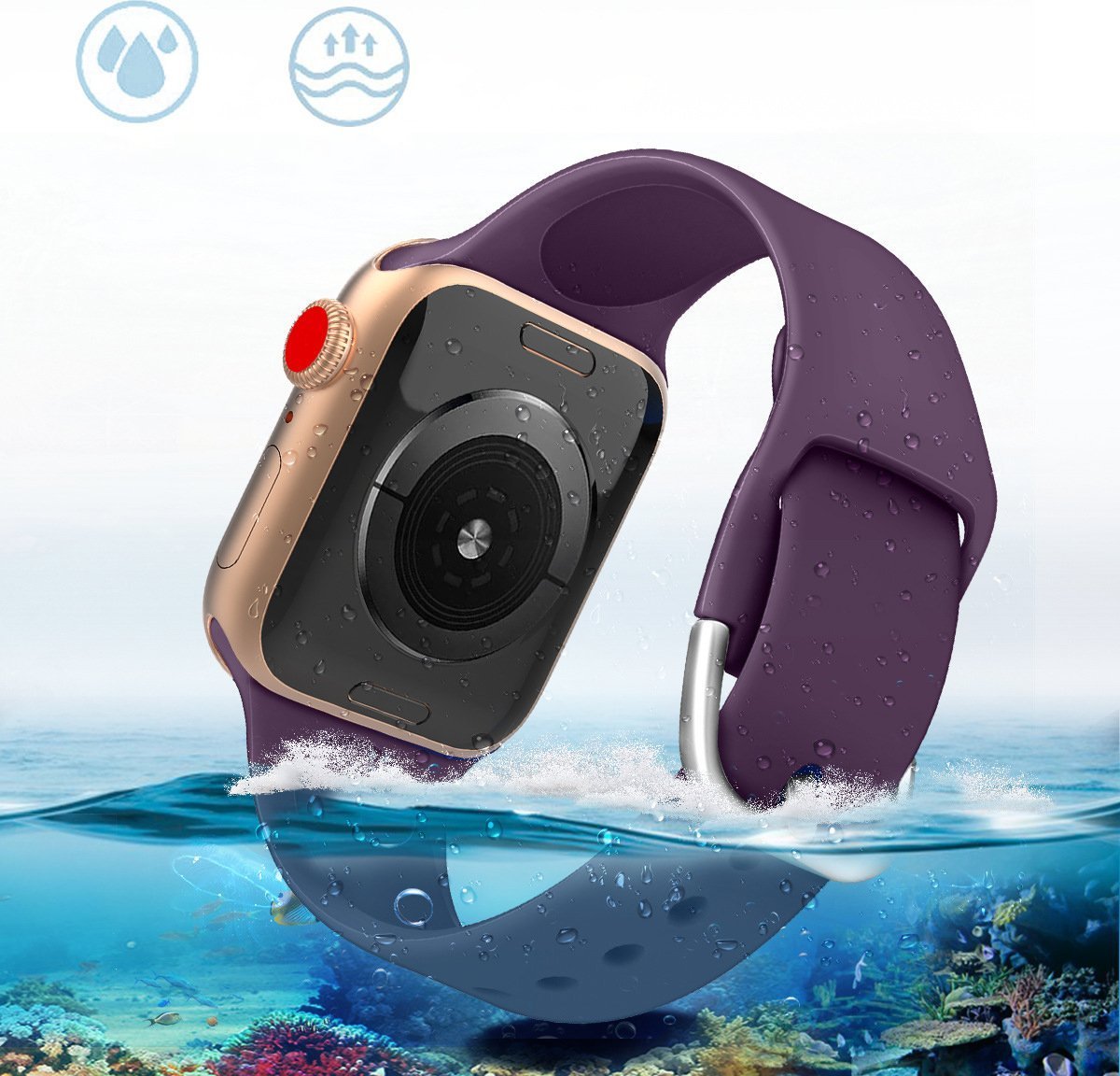 Rrip silikoni APS për Apple Watch Ultra, për modele të përputhshme, shumëngjyrësh