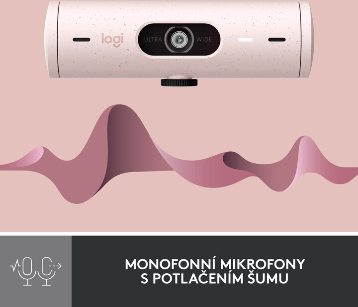 Ueb kamerë Logitech Brio 500, rozë