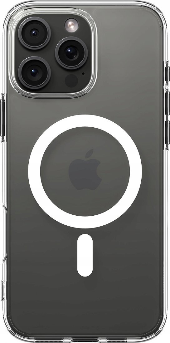 Mbështjellës telefoni Spigen Crystal Hybrid MagSafe, për iPhone 16 Pro, transparent, i bardhë