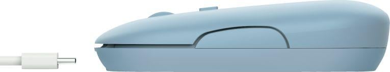 Maus Trust Puck, wireless, USB, i kaltërt