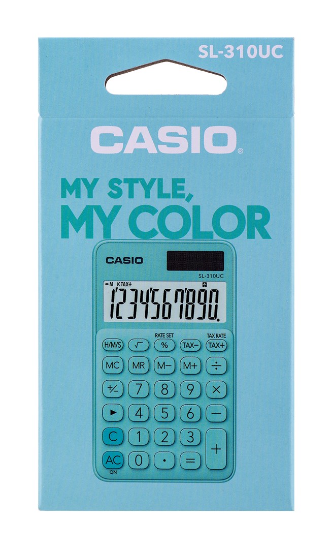 Kalkulator xhepi Casio SL-310UC-GN-S, 10 shifra, ekran i madh, i gjelbër