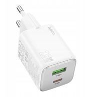 Karikues me kabllo Hoco N41, 20W, USB dhe USB C QC 3.0 PD 3A, i bardhë
