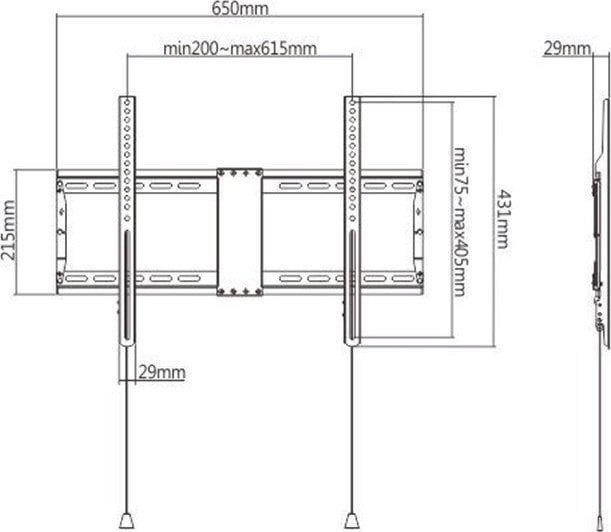 Mbajtëse për televizor Gembird WM-80F-01, 37-80", për muri
