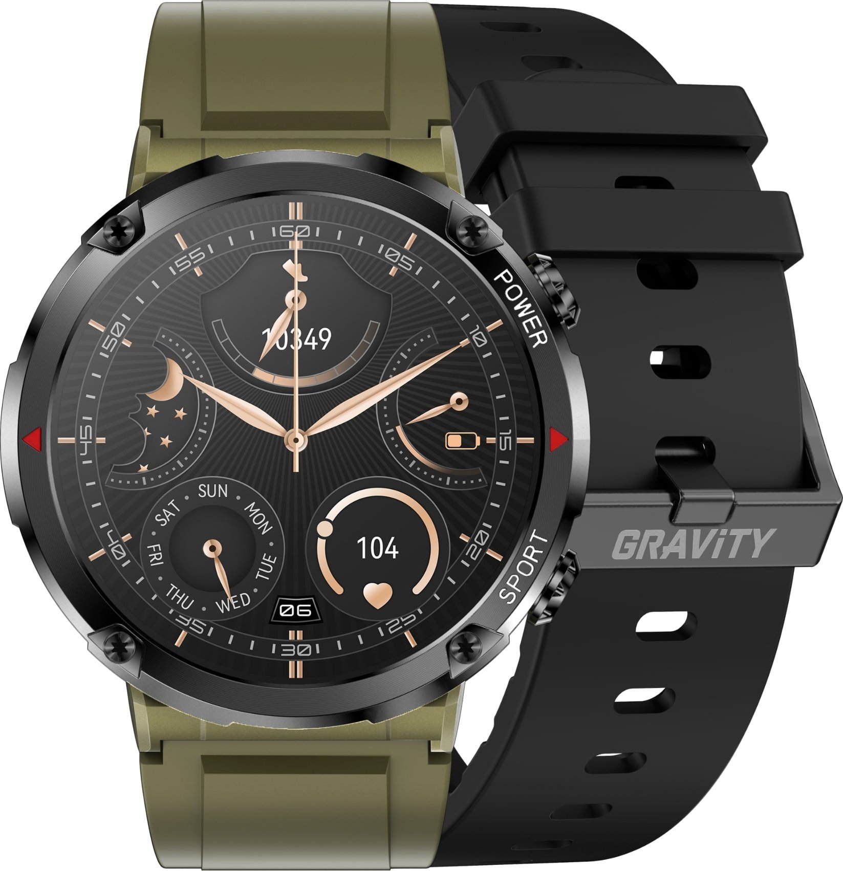 Ora inteligjente Gravity GT21-7, ekran 1.6" IPS, IP67, rrip silikoni i zi