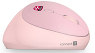 Maush vertikal ergonomik CONNECT IT FOR HEALTH LADIES, pa tela, 1600 DPI, rozë