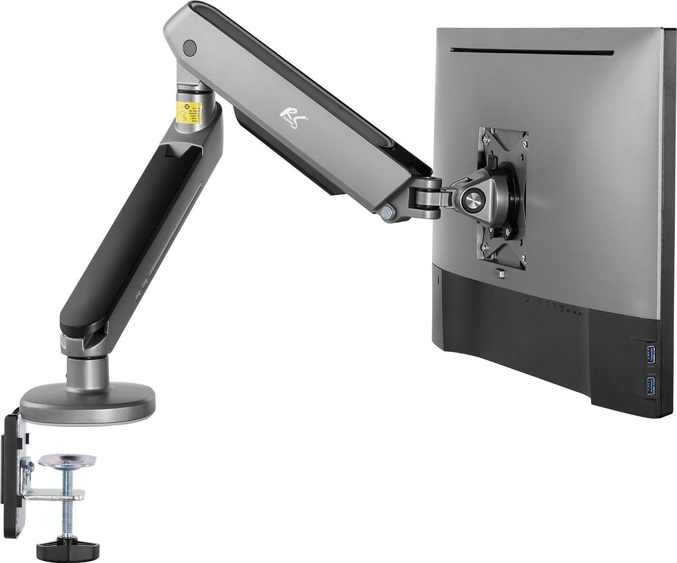 Mbajtëse tavoline për monitor NanoRS RS165, 17"-32", me ndriçim RGB LED, e zezë