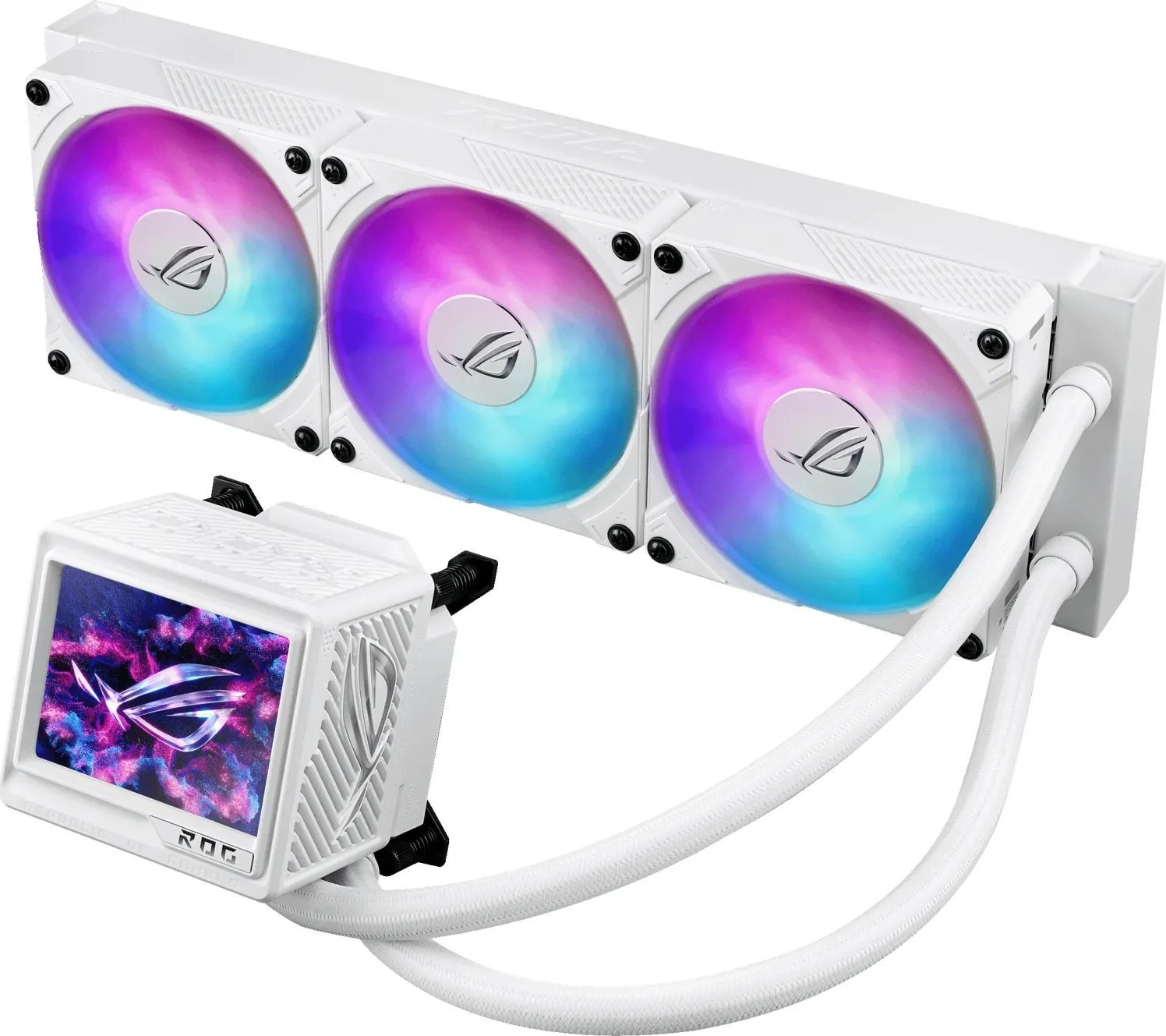 Ftohës likuid procesori ASUS ROG RYUJIN III 360 ARGB EXTREME, 360mm, ekran LCD 3.5", i bardhë