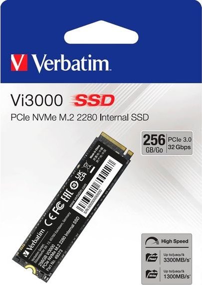 Disk SSD Verbatim Vi3000, 256GB, M.2 2280 PCI-E x4 Gen3 NVMe