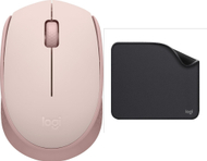 Set maus dhe mousepad Logitech M171, wireless 2.4 GHz, Studio Series, rozë dhe grafit