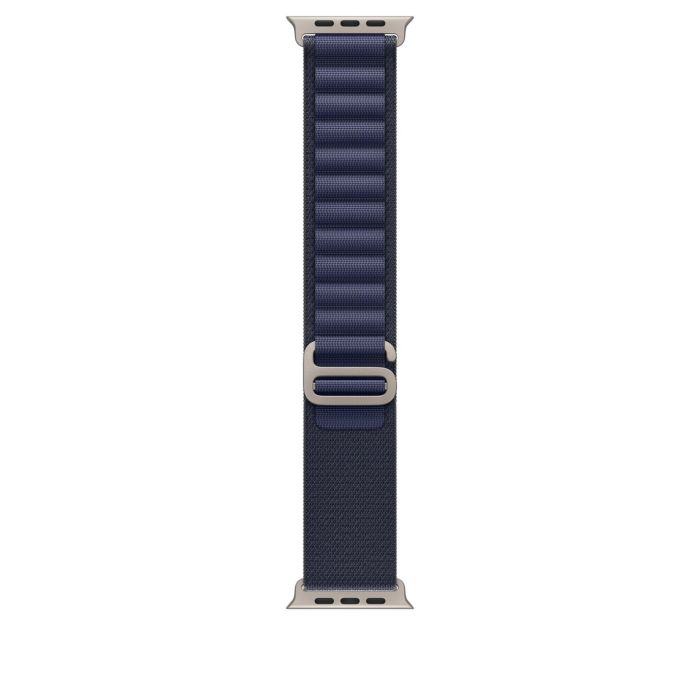 Apple Watch 49mm Loop, Navy Alpine Loop, Natural Titanium Finish, S