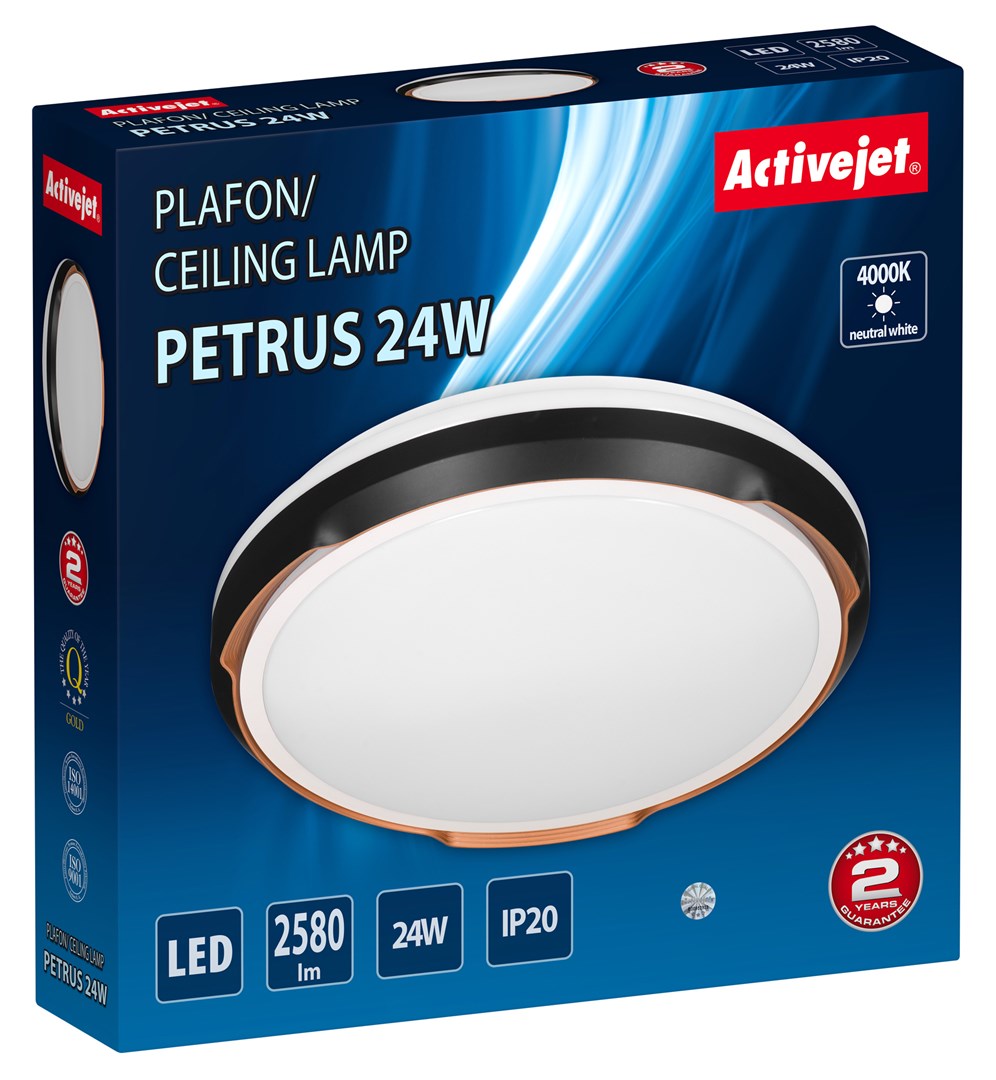 Llambë tavani Activejet AJE-PETRUS, LED 24W, 2580 lm, e bardhë