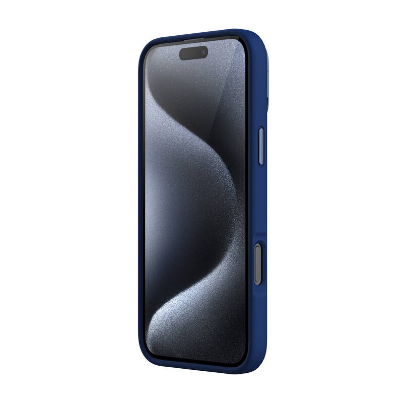Mbulesë Nillkin Lens Wing për iPhone 16 Pro Max, silikon liquid, MagSafe, blu e errët