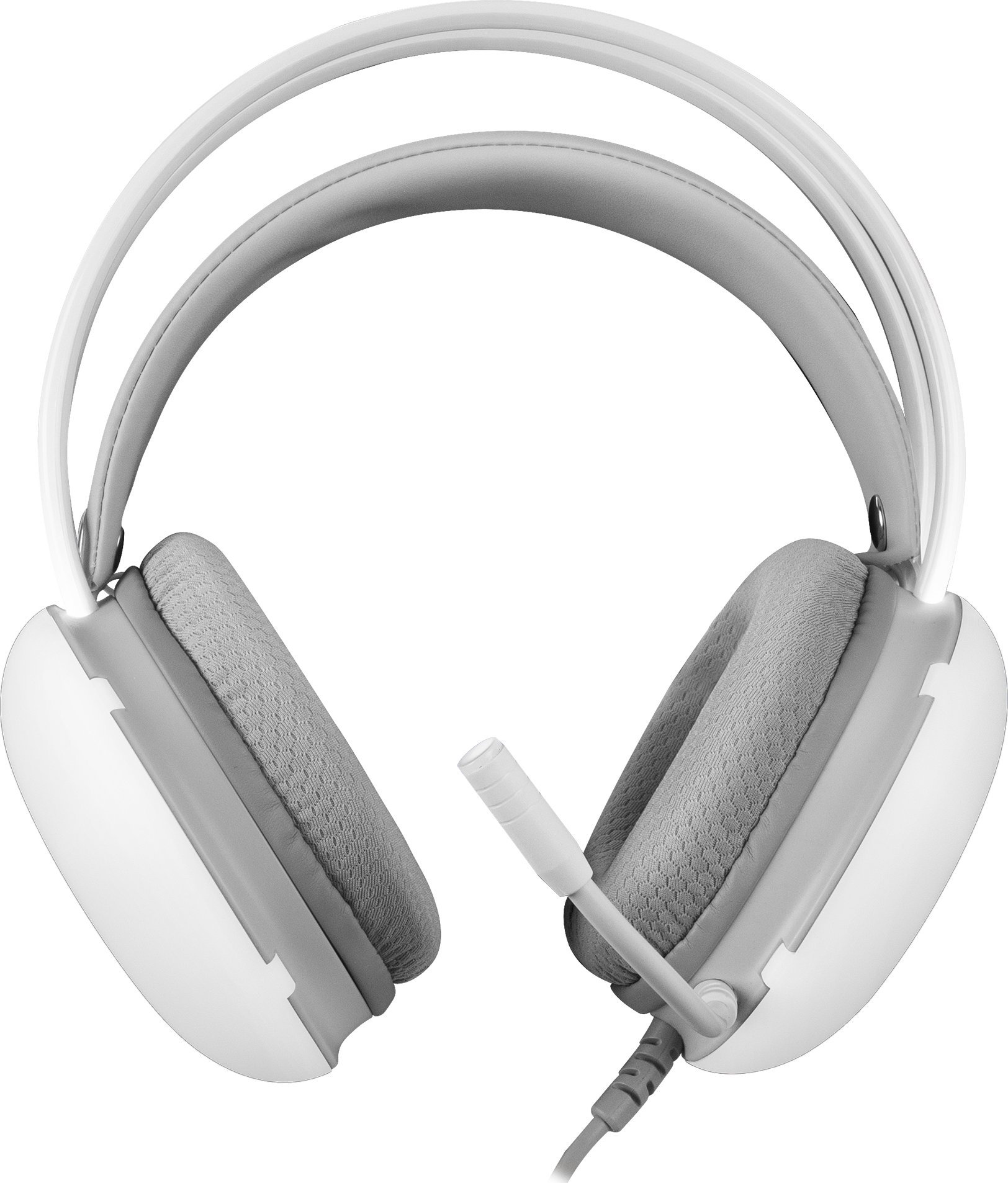 Kufje gaming Mars Gaming MHGLOW, me kabllo USB A, over ear, të bardha